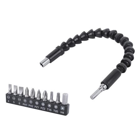 ชุดข้อต่องอได้ 300 มม. พร้อมดอกไขควง 10 ชิ้น MATALL