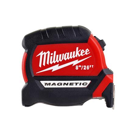 ตลับเมตร MILWAUKEE COMPACT MAGNETIC 8 ม. สีแดง