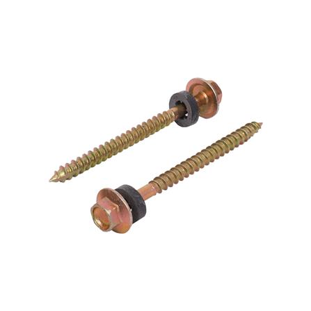 สกรูยึดหลังคาลอนคู่แปไม้ DEXZON 10x2.5 นิ้ว (แพ็ก 100 ชิ้น)