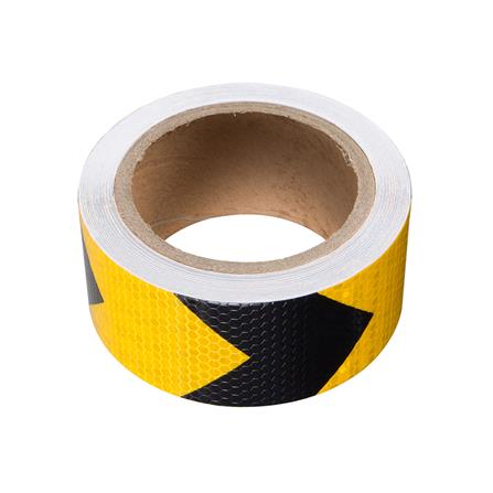 เทปสะท้อนแสงลายลูกศร RIGHT 5 ซม. x 10 ม. สีเหลือง-สีดำ