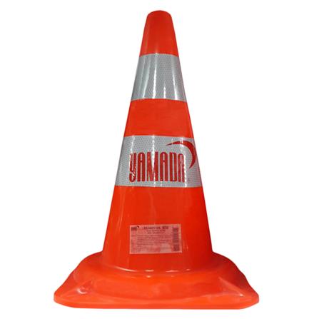 กรวยจราจร PVC YAMADA 50 ซม. สีส้ม/ขาว