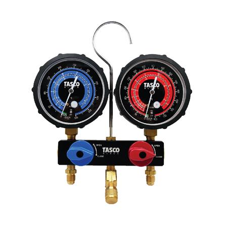 เกจวัดน้ำยาแอร์ พร้อมสายชาร์จน้ำยาและบอลวาล์ว TASCO BLACK TB145BV