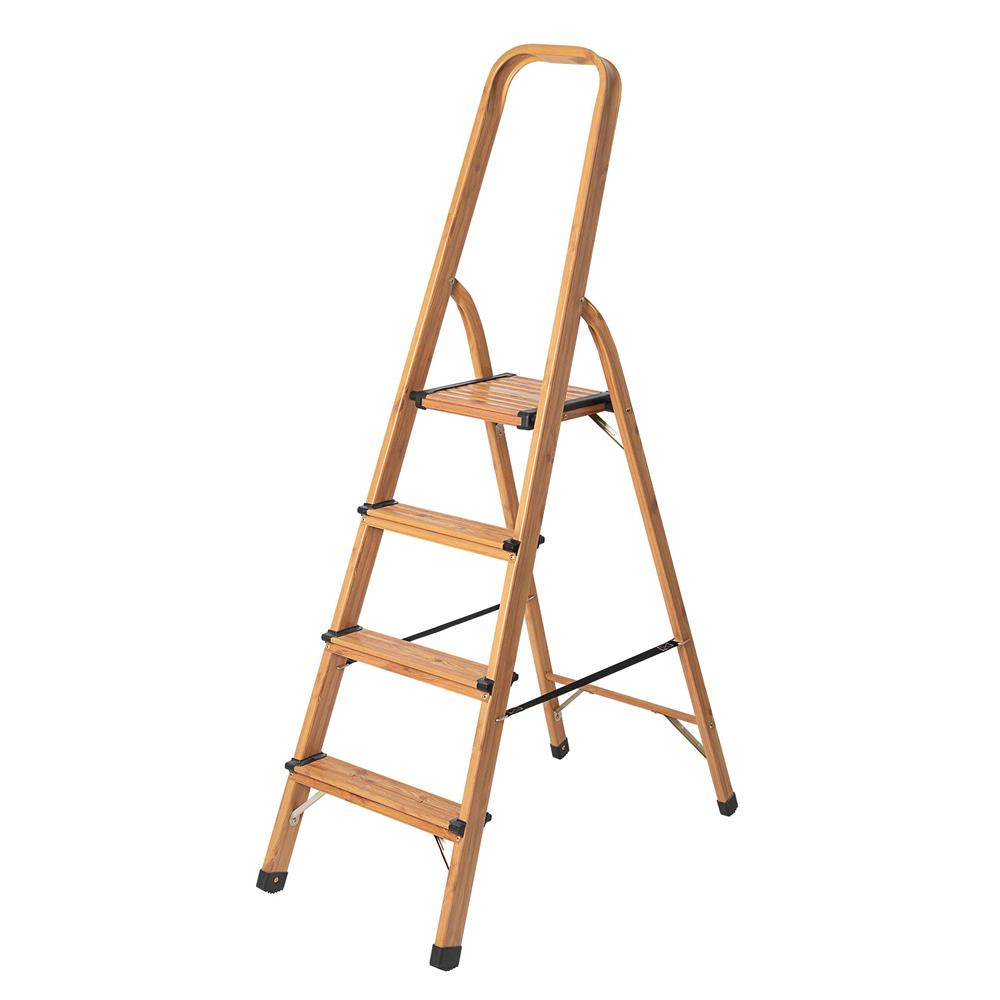 บันไดทรง A มีมือจับ MATALL HMD-AW4 4 ขั้น ลายไม้