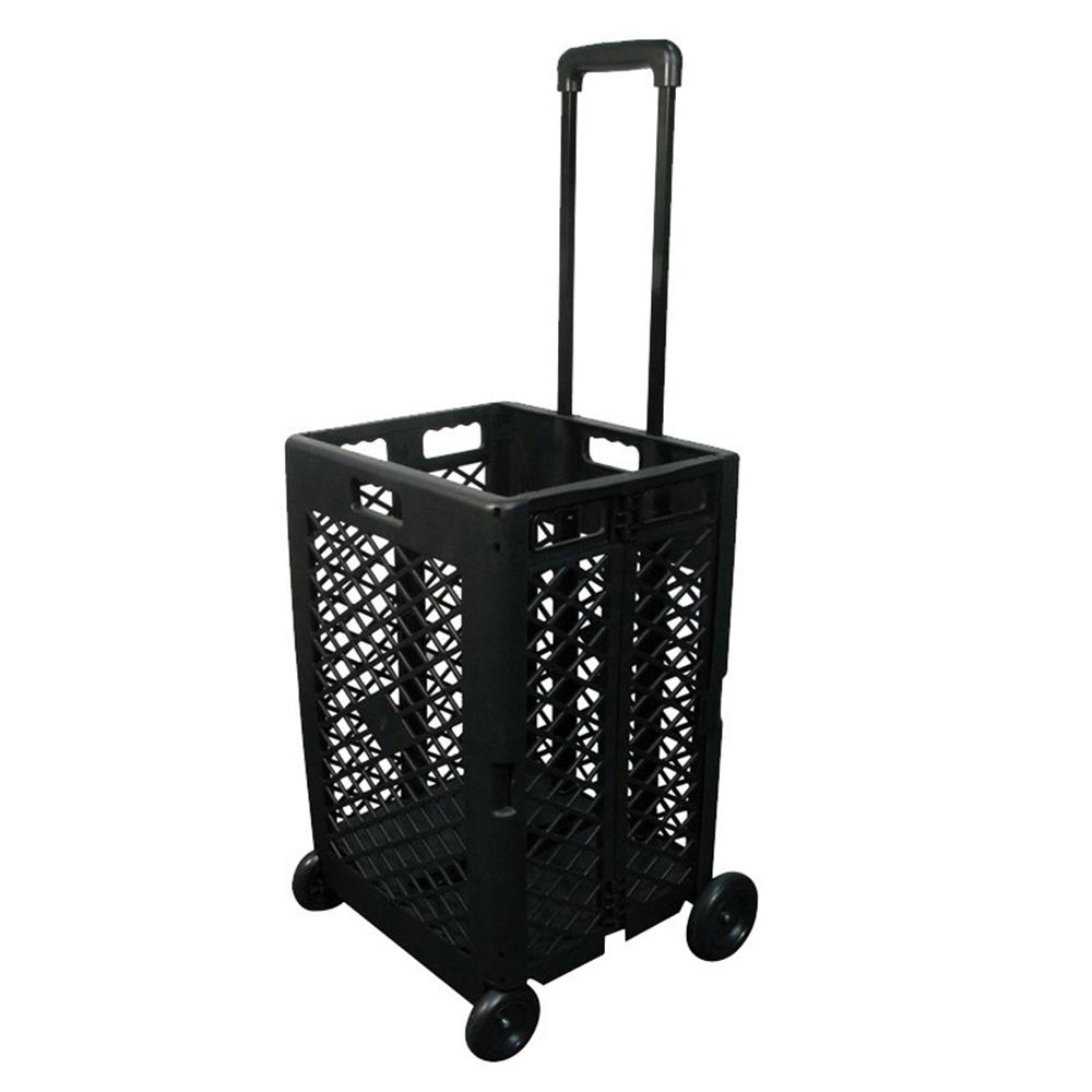 รถเข็นตะกร้าทรงสูงพับได้ MATALL JRWS-8B สีดำ