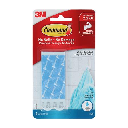 แผ่นเทปกาวคอมมานด์กันน้ำ 3M ใหญ่ สีขาว