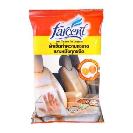 ผ้าทำความสะอาดเคลือบเฟอร์นิเจอร์หนังเบาะรถ FARCENT 28.5x20 ซม. สีขาว