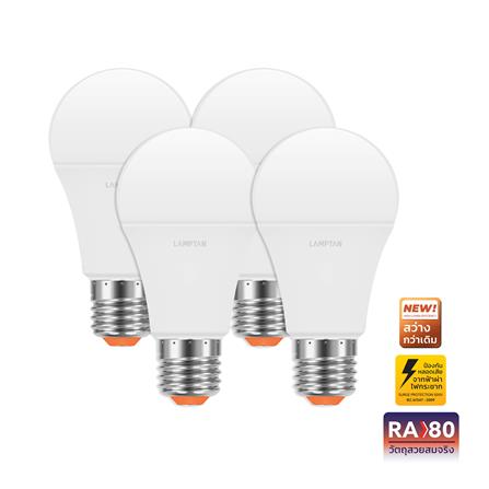 หลอด LED LAMPTAN A60 BULB 10 วัตต์ COOL WHITE E27 (แพ็ก 4 ชิ้น)