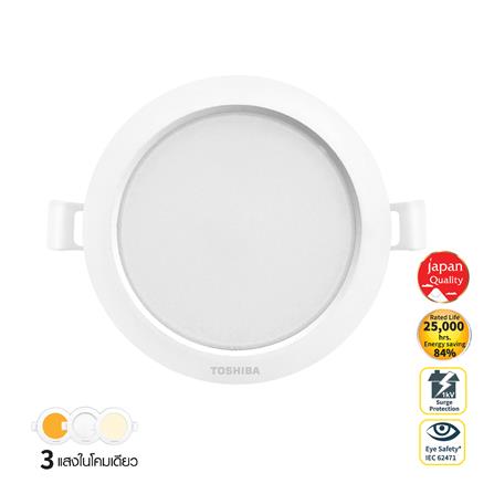 ดาวน์ไลท์ LED TOSHIBA RLDDRC012VACTH1 5 นิ้ว 12 วัตต์ DAYLIGHT/COOL WHITE/WARM WHITE สีขาว
