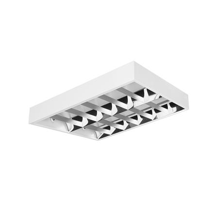 โคมตะแกรงติดลอย L&amp;E 9I-00693 2x600 มม. สีขาว