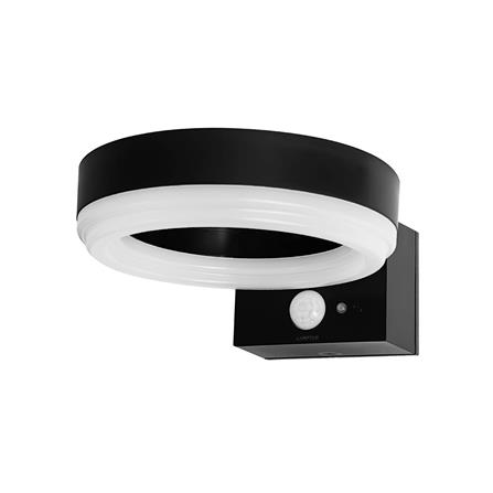 ไฟผนังภายนอก SOLAR LAMPTAN RING 10 วัตต์ WARM WHITE สีดำ/ขาว