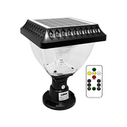 ไฟหัวเสา SOLAR LUMAX 74-00037 15 วัตต์ RGB สีดำ