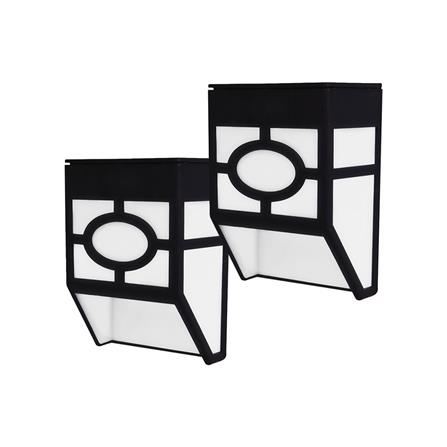 ไฟผนังภายนอก SOLAR HI-TEK HFSW01001B 0.06 วัตต์ DAYLIGHT สีดำ (แพ็ก 2 ชิ้น)