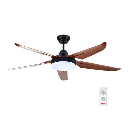 พัดลมโคมไฟ LED CARINI CN552 สีดำ/น้ำตาล 52 นิ้ว 5 ใบพัด 24 วัตต์ DAYLIGHT/COOLWHITE/WARMWHITE