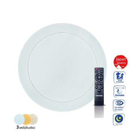 ไฟเพดาน LED TOSHIBA RLDT01C036VACTH1A 16 นิ้ว 36 วัตต์ DAYLIGHT/COOL WHITE/WARM WHITE สีขาว