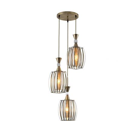 ไฟช่อ CST 5137-3AB แก้ว/โลหะ/สีชา/สีทอง/สีขาว 3หัว