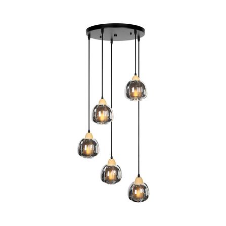 ไฟช่อ LUMAX 01-03135 สีดำ/ใส 5 หัว