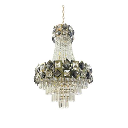 ไฟช่อ EVL CFC-11089 สีดำ/ใส/ทอง 8 หัว