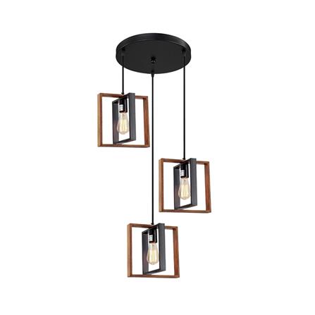 ไฟช่อ NEOLIGHT 505-3BK-WD สีดำ/น้ำตาล 3 หัว