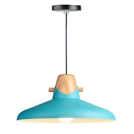 ไฟช่อ L&amp;E 01-02660 สีฟ้า/ขาว/ลายไม้ 1 หัว