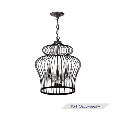 ไฟช่อ L&amp;E 01-02323 สีใส/น้ำตาล 3 หัว