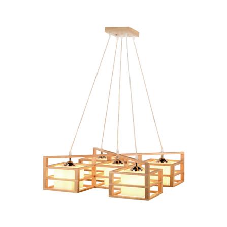 ไฟช่อ LUMAX 01-02933 สีน้ำตาล/ขาว 5 หัว