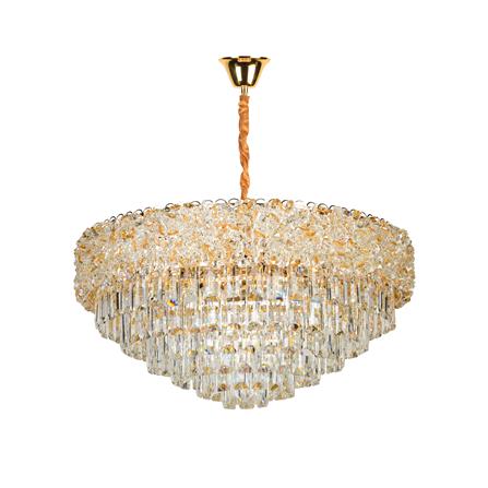 ไฟช่อ L&amp;E 01-03171 สีทอง/ใส 14 หัว