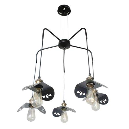 ไฟช่อ EVL HL-0004/5 สีดำ 5 หัว