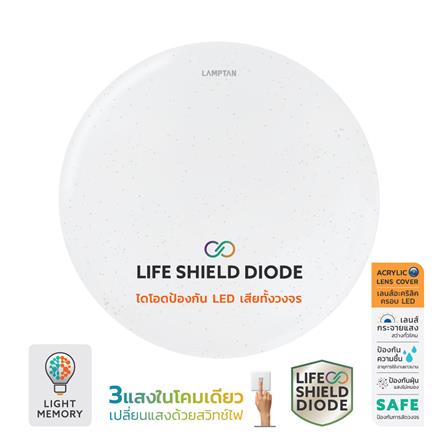 ไฟเพดาน LED LAMPTAN MOON 16 นิ้ว 36 วัตต์ DAYLIGHT/COOL WHITE/WARM WHITE สีขาว