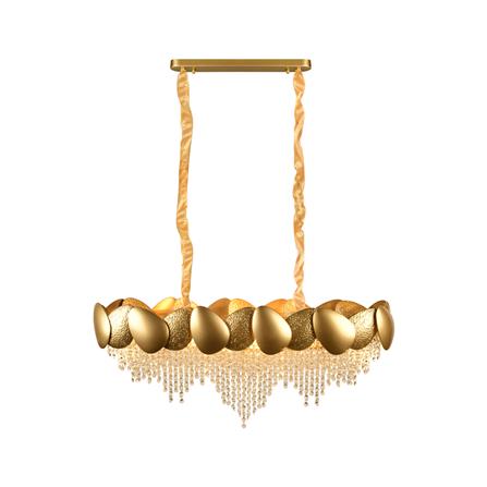 ไฟช่อ L&amp;E 01-02894 สีทอง/ใส 9 หัว