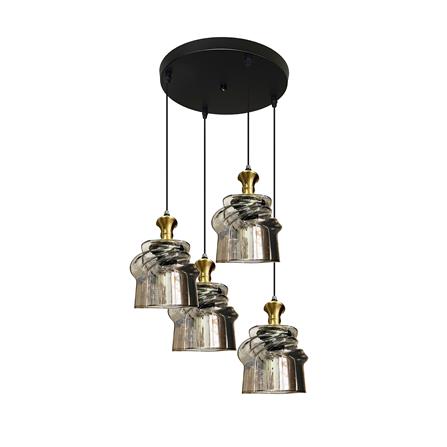 ไฟช่อ EVL HG-33015/4 สีดำ/ทอง 4 หัว