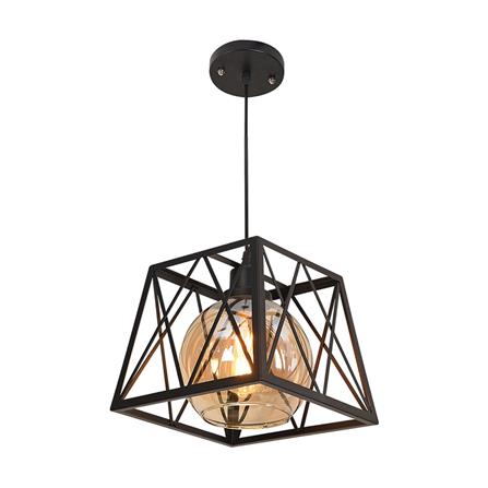 ไฟช่อ CST 6892-1 แก้ว/โลหะ/สีดำ 1หัว