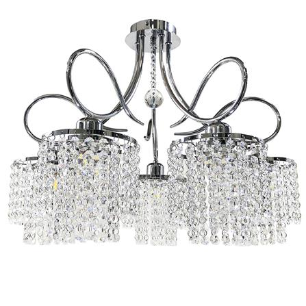 ไฟช่อ EVL HL-22010 แก้ว/อะคริลิค/สีเงิน 5หัว