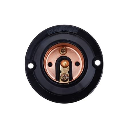 ขั้วหลอดแป้นเกลียว NAITOW N-027A E27 สีดำ