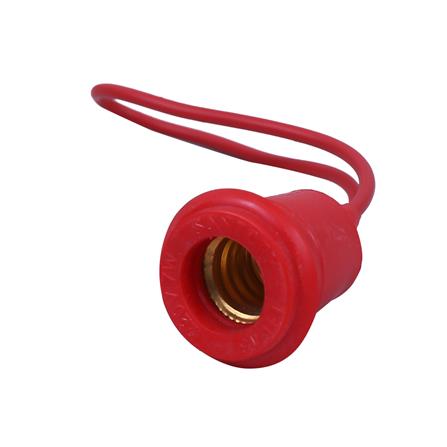 ขั้วยางกันน้ำเกลียว SANTORY E-12 LH-13 สีแดง