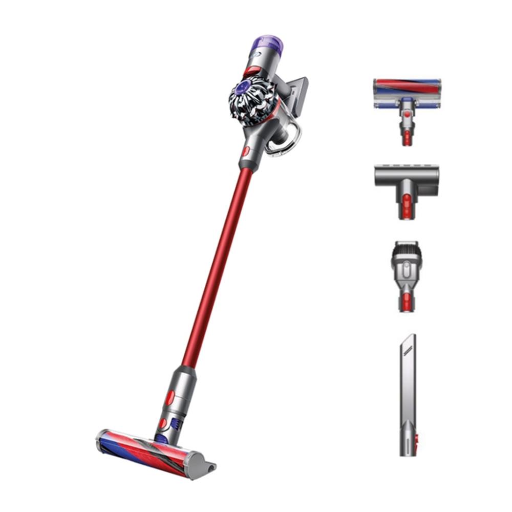 เครื่องดูดฝุ่นแบบด้าม DYSON SV10K V8 SLIM FLUFFY IRON / SPRAYED NICKEL / RED