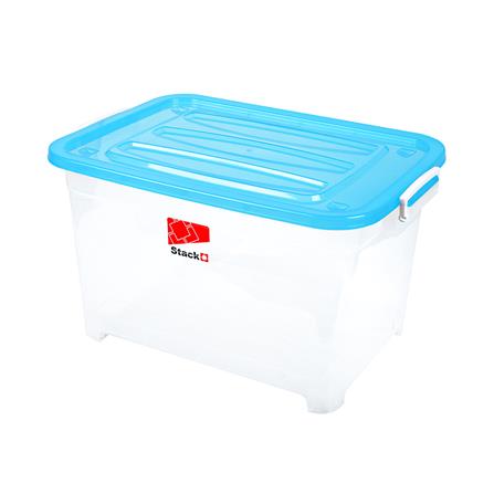 กล่องเก็บของ มีล้อ ฝาล็อค STACKO S105 A 100 ลิตร 50x70x42 ซม. สีฟ้า