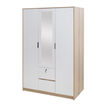 ตู้เสื้อผ้า 3 บานเปิด FURDINI GREATE 120 ซม. สีไวท์โอ๊ค/ขาว