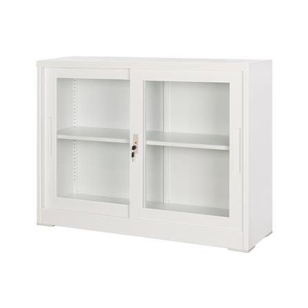 ตู้เหล็ก บานเลื่อนกระจก FURDINI KULLEN FYD-W002 120 ซม. สีขาว