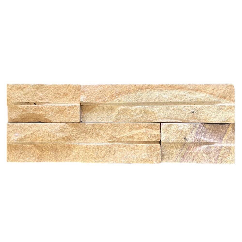 หินทราย 10x30 ซม. หินโคราช จิ๊กซอว์สีเหลืองลายเซาะร่อง