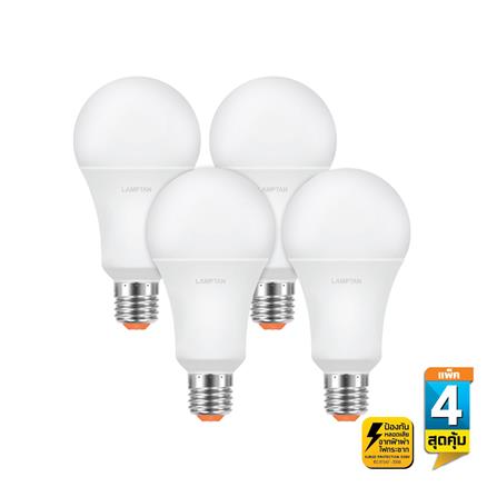 หลอด LED LAMPTAN A60 13 วัตต์ DAYLIGHT E27 แพ็ก 4 ชิ้น