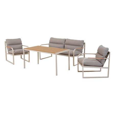 ชุดโซฟาสนาม 4 ที่นั่ง SPRING LUTRICIA สีเทาอ่อน