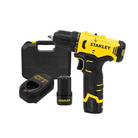สว่านกระแทกไร้สาย (พร้อมแบตเตอรี่) STANLEY SCH10D2K-B1 12 โวลต์