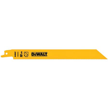 ใบเลื่อยชักตัดเหล็ก DEWALT 8 นิ้ว 18 ฟัน แพ็ก 5 ใบ
