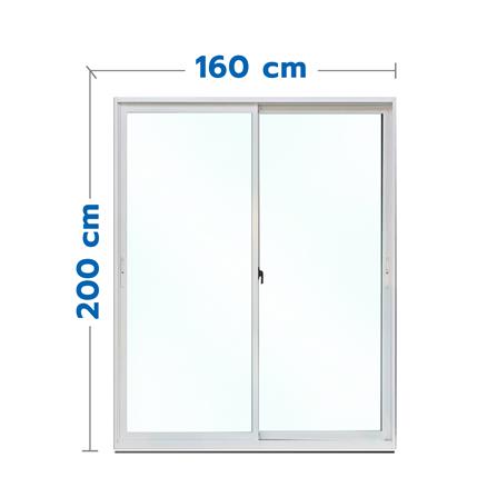 ประตูบานเลื่อน อะลูมิเนียม S-S MHOLARN 160x200 ซม. สีขาว