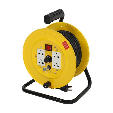 ล้อเก็บสายไฟ 4 ช่อง ELECKTA ET-SA1520 3600 วัตต์ 20 เมตร เหลือง