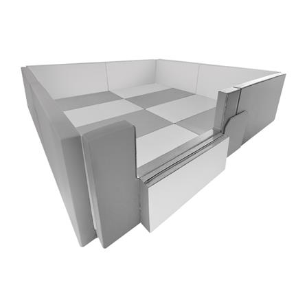 คอกกั้นเด็ก GEKO ไซซ์ L หนัง PU สีเทา/ขาว