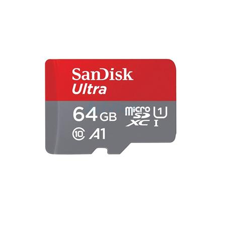 เมมโมรี่การ์ด MICRO SD 64GB SANDISK ULTRA สีแดง