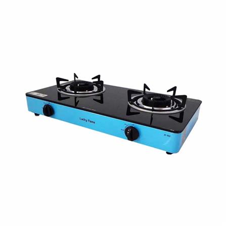 เตาแก๊สตั้งโต๊ะ 2 หัวแก๊ส LUCKY FLAME AI-102 สีฟ้า