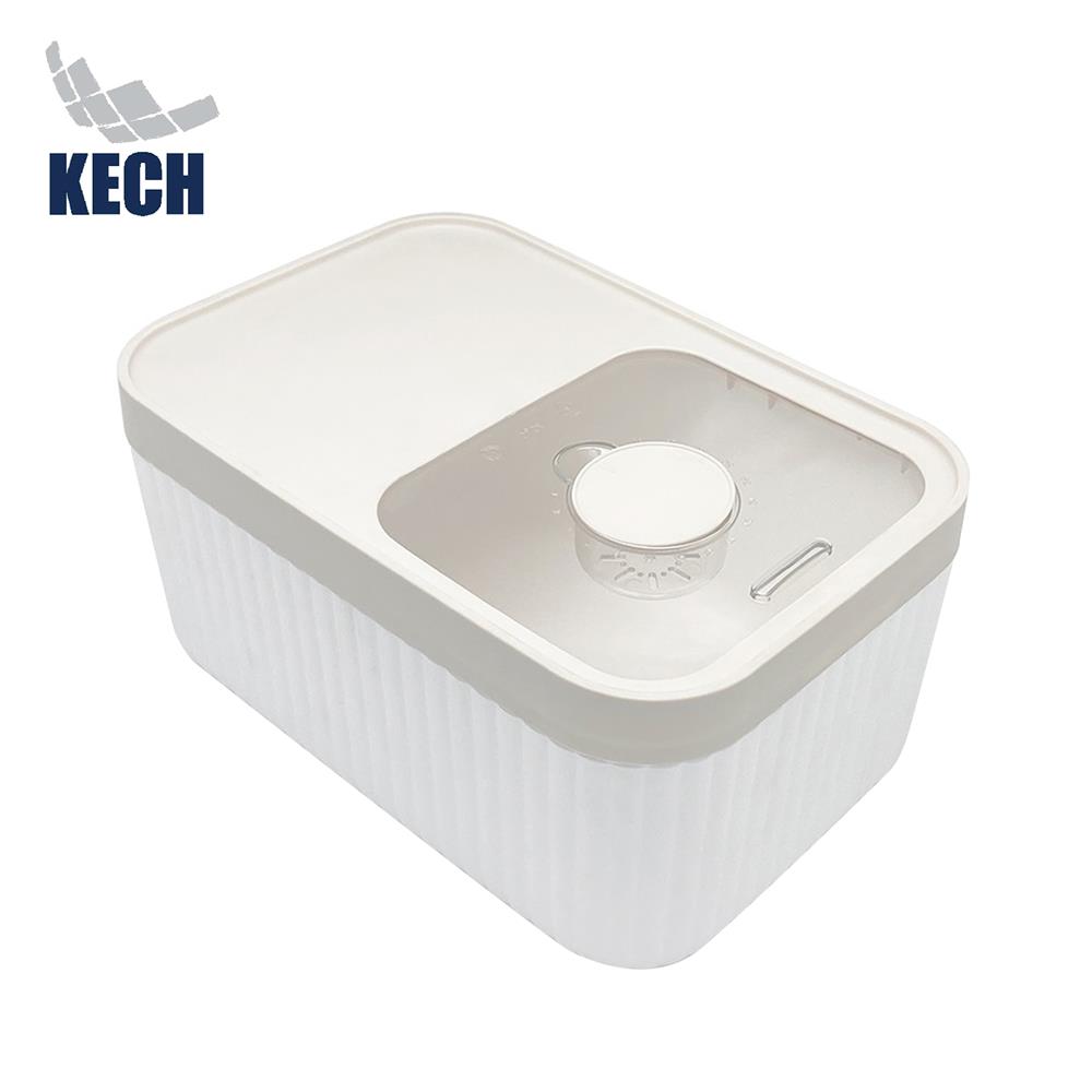 ถังข้าวสารฝาเลื่อน KECH SAVE SPACE 5 กก. สีขาว/ครีม