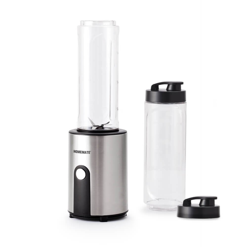 เครื่องปั่นพกพา Mix&amp;Go HOMEMATE (HOM-297081) ความจุ 0.6 ลิตร สีเงิน-ดำ